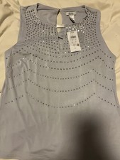 NWT Cache silver studded top party Small 88
