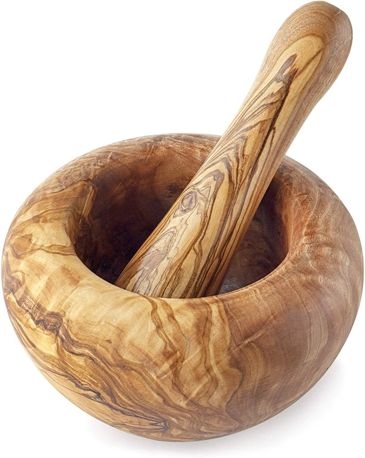 Olive Wood Mortar and Pestle Set, Farmhouse Decor (Smooth, Large)
Opens in a new window or tab