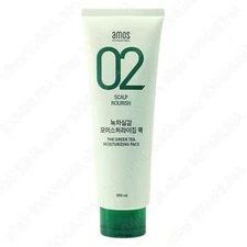 AMOS Green Tea Moisturizing Pack 250ml Nourishing Hair Mask Scalp Treatment