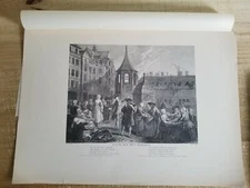 17.5" x 12.5" VTG ETCHING PRINT.LA PLACE DES HALLES BY ALIAMET