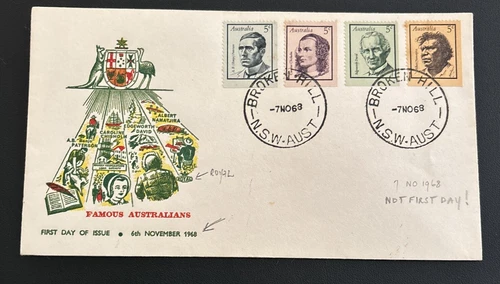 Australia FDC Royal 1968 Famous Australians