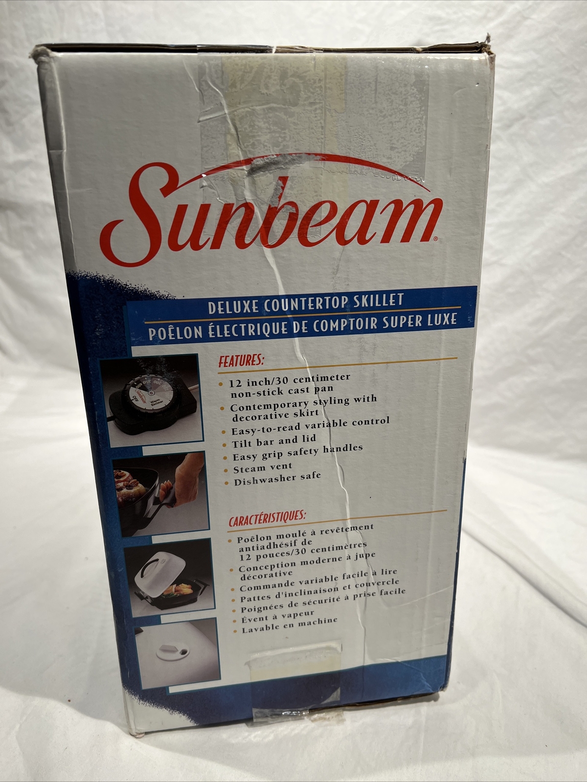 Sunbean Countertop Cooker & Skillet 12" Frigideira Deluxe Non Stick Cast Pan