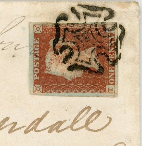 GB QV MALTESE CROSS WITH DOT IN CENTRE on PENNY RED TC LIVERPOOL to PRESTON 1843 - Picture 4 of 4
