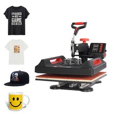 5 in 1 Heat Press Machine 12x15" Sublimation Printer for T-Shirt Cap DIY+UK Plug
