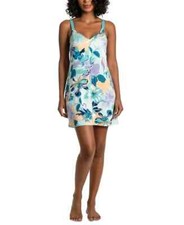 Linea Donatella Women's Perrine Printed Chemise - Yellow Jaune - Size L - PNE112