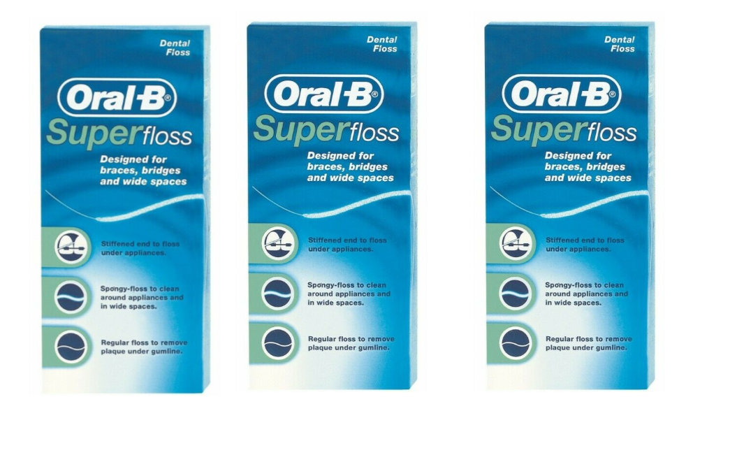 3x Oral B Superfloss Super Dental Floss Braces Bridges 4103330017369 eBay