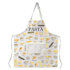 Pasta Apron with Pockets Italian Themed Gift for Cooking Adjustable Bib