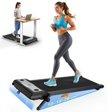 Tapis de Marche Course Walking Pad avec Pente 12% - Bureau Compact Petit Mini...