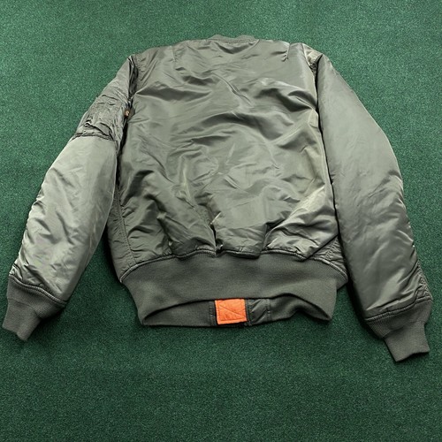 Vintage Alpha Industries MA-1 Jacket Mens M Green Flight Aviator Bomber Coat - Picture 2 of 9