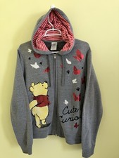 Vintage Winnie The Pooh Hoodie Womens L Gray Sweatshirt Cute  Curious Eeyore