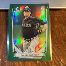 Daniel Winkler 2014 Bowman Chrome Prospects Green Refractor #BCP23 Rockies /75