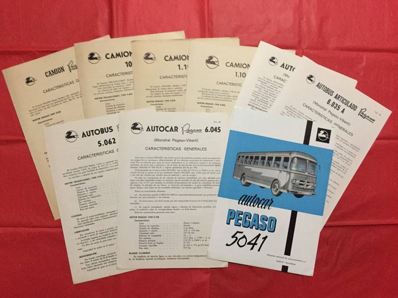 LOT 9---c.1950s PEGASO "BUSSES - AUTOCAR '5041' +" Spanish Bus Dealer Brochures