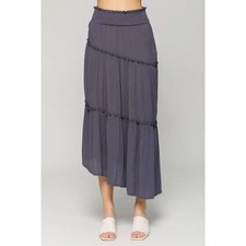 Smocked Waistband Tiered Skirt