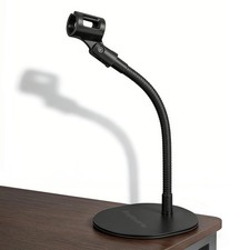 13-IINCH Desktop Microphone Stand - Heavy-Duty Flexible Gooseneck Mic Holder wit