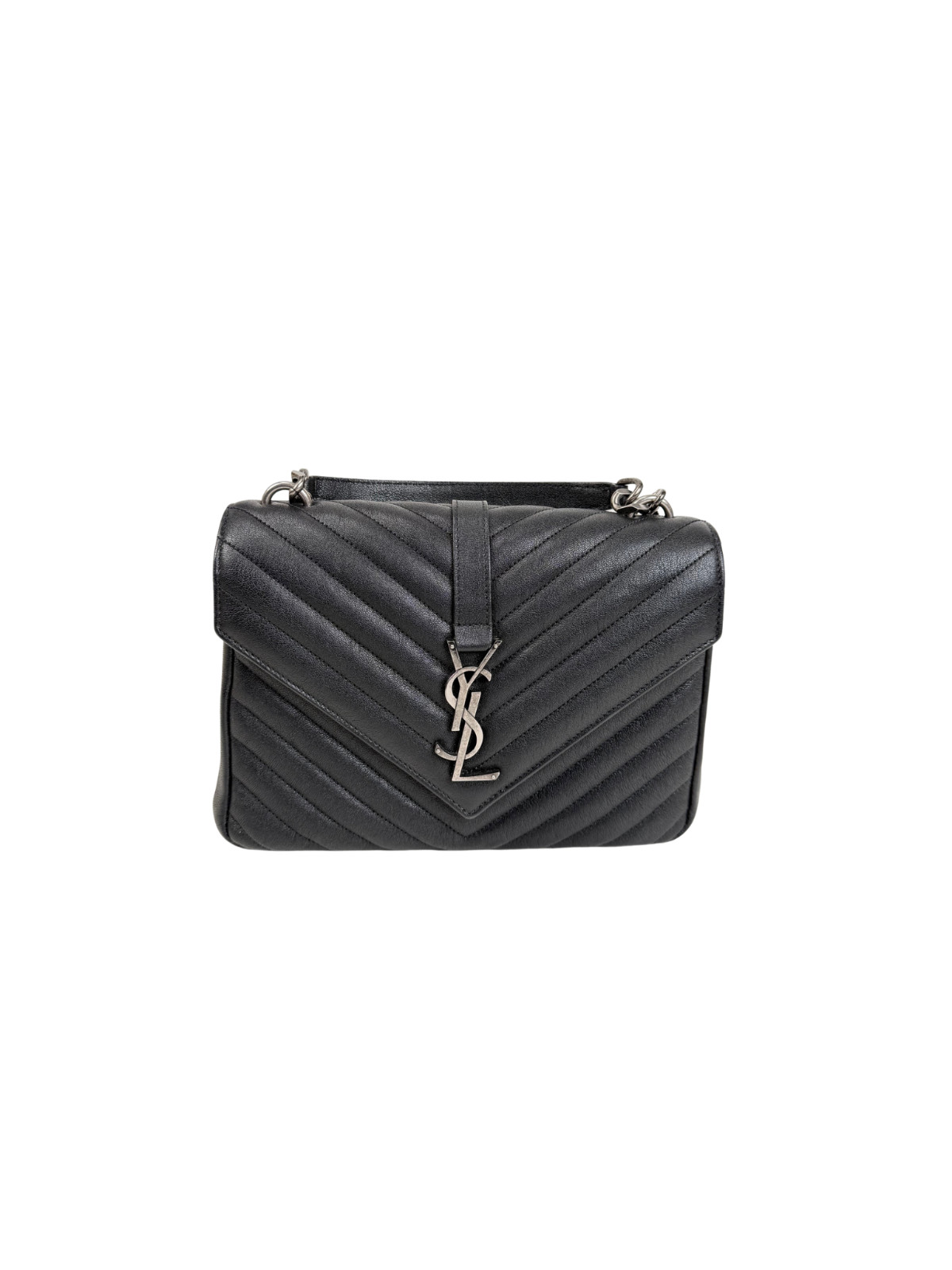 SAINT LAURENT  "College" bag in black leather