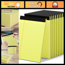 12 Pack Yellow Legal Pads 8.5"x11.75" College Ruled Notepads, 30 Sheets, Perfora