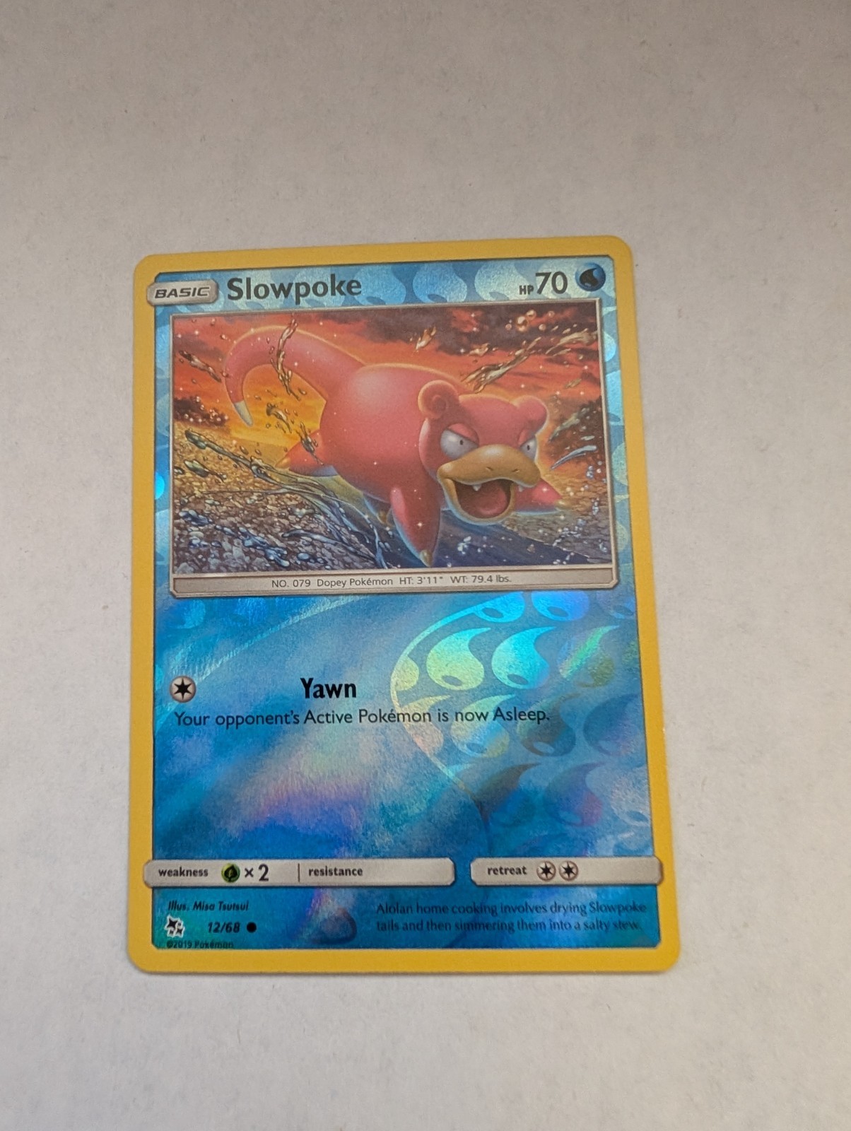 Slowpoke 12/68 Hidden Fates 2019 Reverse Holo Foil Rare Pokemon TCG Card - NM