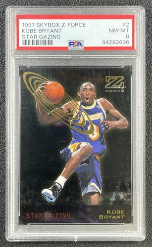 KOBE BRYANT PSA 8 1997-98 SKYBOX Z-FORCE #2 2ND YEAR STAR GAZING LAKERS 2696