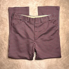 Vintage 70s Checkered Plaid Pants Trousers Retro Disco Academia Preppy Formal