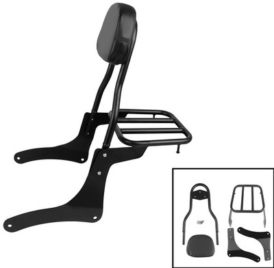 For Kawasaki Vulcan 900 VN900 2006-2026 Black Backrest Sissy Bar Luggage Rack