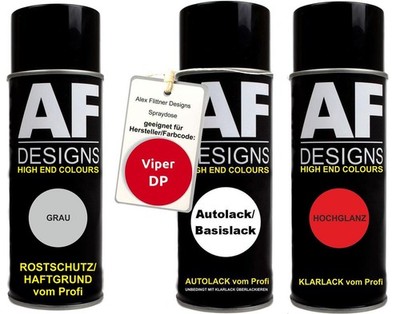 Spraydose Set für Viper DP Bright Red Autolack Klarlack Grundierung Spraydose Se