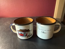 United By Blue Enamel Mug With Camping Scene; Set Of Two