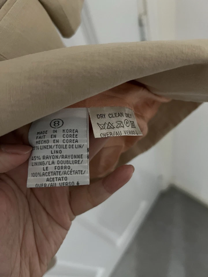 Liz Clairborne Collection Women's Blazer Beige/ Brown Made in Korea Size 8 - Image 4 of 4