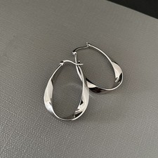 Silver Gold Geometric Hoop Hinged Earrings Womens Girls Jewelry Gift 