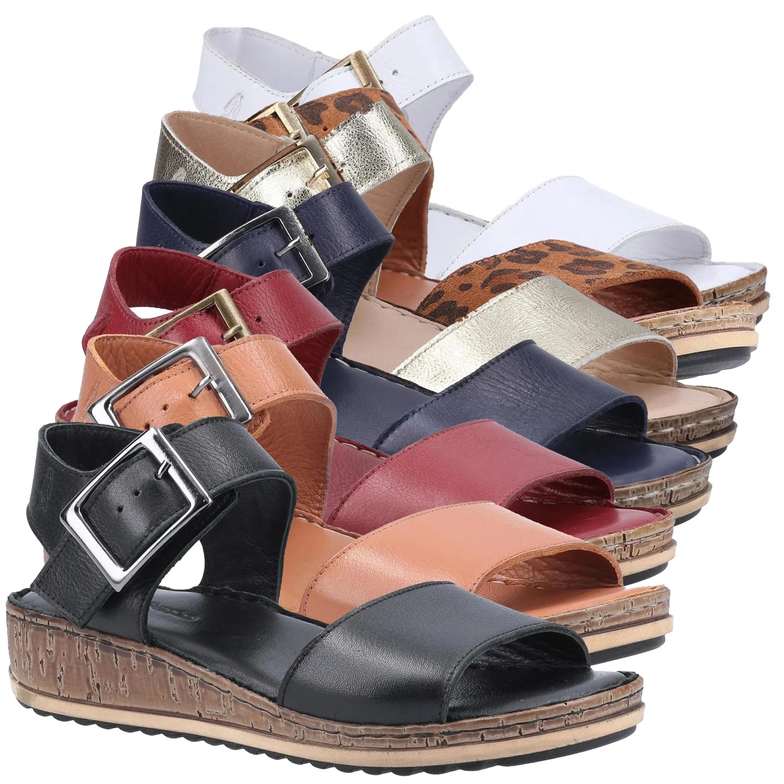 Womens Hush Puppies Ellie Slingback Wedge Heeled Buckle Sandals Sizes 4 to 8
Opens in a new window o