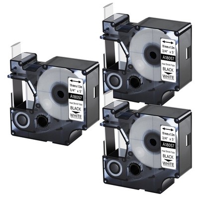 3x für DYMO Rhino 4200 5200 6000 18057 Schrumpfschlauch IND-Etikettenband 3/4''