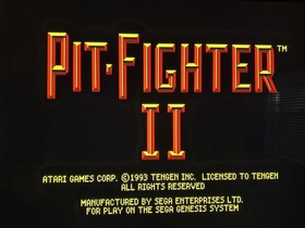 Pit Fighter II Sega Genesis 1993 Prototype
