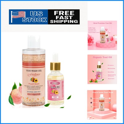 Gentle Organic Intimate Wash & Yoni Oil Set: Natural Care for Women (7.7 Oz)