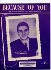 song sheet BECAUSE OF YOU, Mark Pasquin, 1940