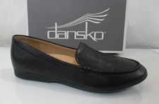 Women's Dansko Lorri Tumbled Leather Casual Loafer Flat Comfort Black Size 38 EU