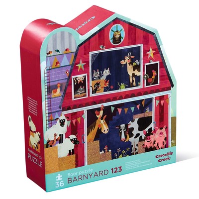 Bertoy 3840720 - Formpuzzle, Barnyard 123, 36 Teile