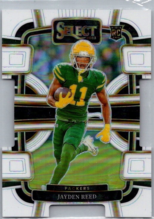 2023 Panini Select #38 Jayden Reed White Prizms Die Cuts #/199 Rookie
