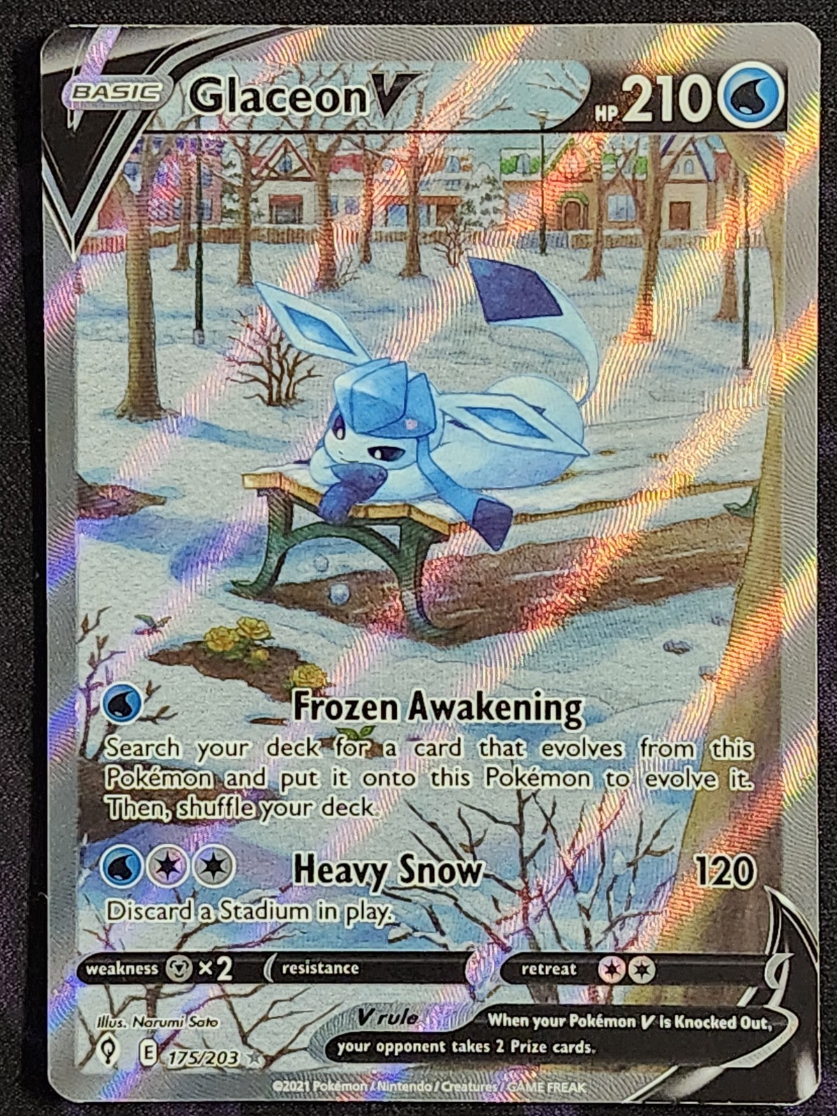 Pokemon Glaceon V 175/203 (LP) Evolving Skies EVS