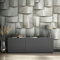 Fototapete Vlies Grafik Motiv 3D-Effekt Holzoptik Kacheln Creme 35390 (6,50€/1Qm