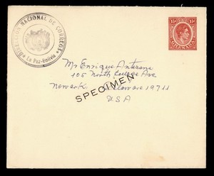 DR WHO GRENADA SPECIMEN OVPT STATIONERY TO USA R78431