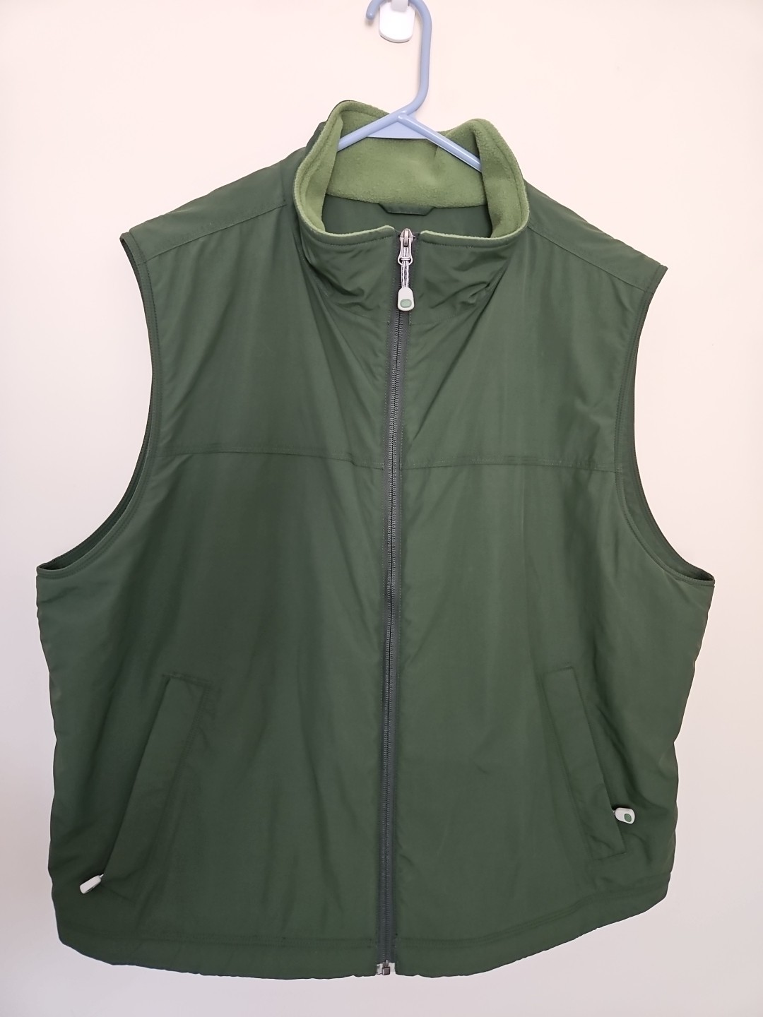 L.L.Bean Fleece Lined Collar Zipper Vest With Front Zipper Pockets Mens Size XXL