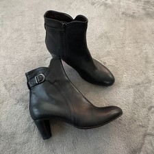 AGL Himena Buckle Strap Heel Ankle Boots Blac...