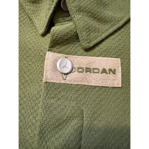 Vintage Y2K Jordan Polo Shirt Hidden Buttons Olive Green Mens Size XL