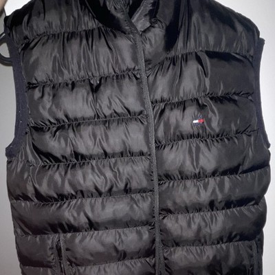Tommy Hilfiger Herren Steppweste Schwarz Gr. S Stehkragen Reißverschluss Nylon