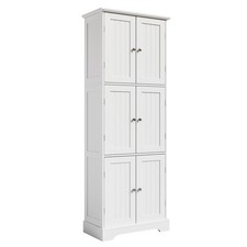 ChooChoo 63.2" Tall Bathroom Storage Cabinet with 6 Doors 6-Door, White