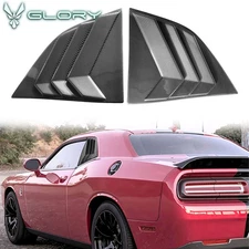 For 08-23 Dodge Challenger XE V3 Carbon Look Side Window Louver Scoop Sun Cover
