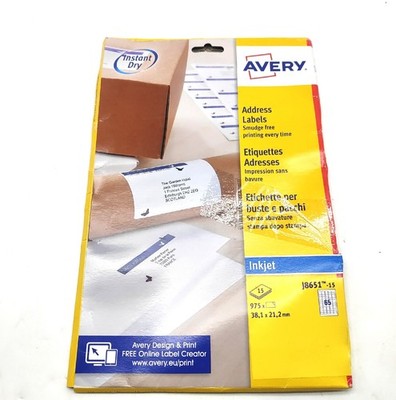 Avery Adressetiketten Bürobedarf Packung mit 975 selbstklebend weiß Miniformat