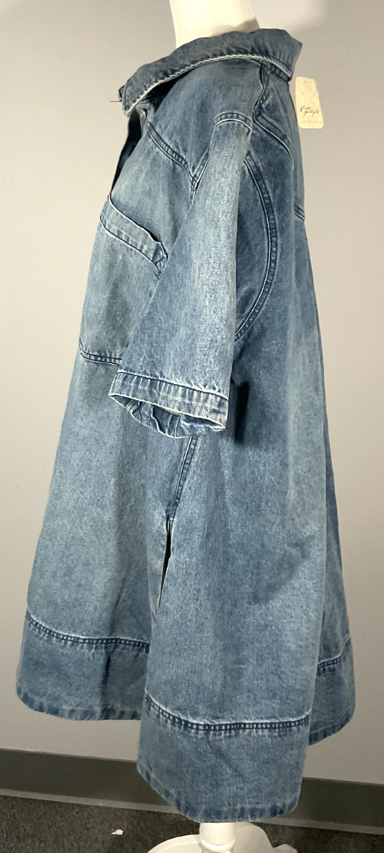 Free People Remino Denim Mini Women's Size XL Ocean Blue Dress NWT | eBay
