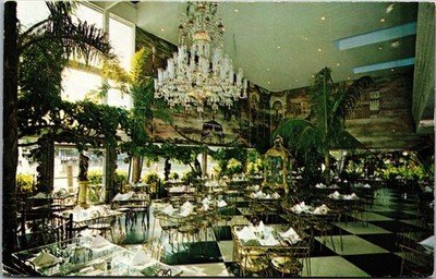 Creightons Restaurant Fort Lauderdale Vintage Postcard Garden Room Mailed 1975