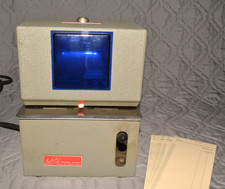 Vintage Lathem Time Clock Model 2126DD Blue Window Punch Clock Key Tested Works