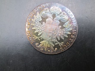 1780 Austria Maria Theresa Silver Thaler Restrike _ Rainbow Toning